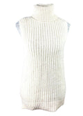 New Look Knit Vest Tapard Jumper Beige Roll Neck Women’s UK Size S