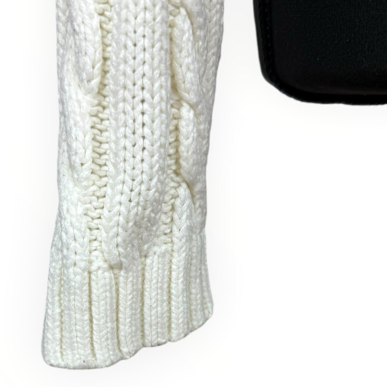 Dazy Cropped Cable Knit Jumper Women’s UK Size S Aaron Long Sleeve Ivory