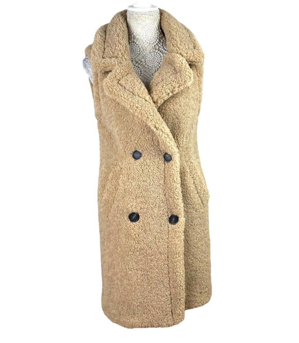Next Beige Teddy Fleece Gillet Women’s UK Size XS