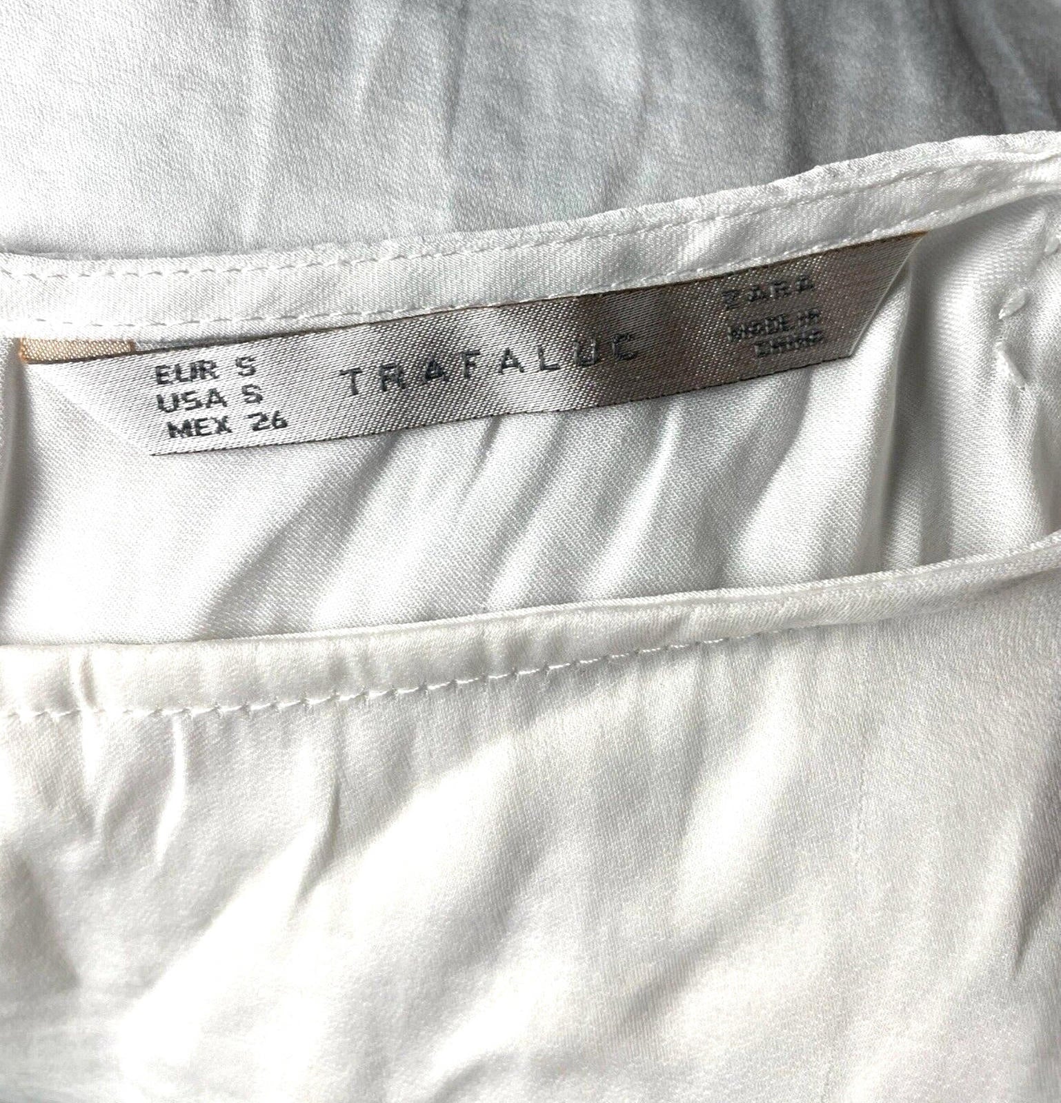 Zara White Vest Top Embezzled Shoulder Women’s UK Size S