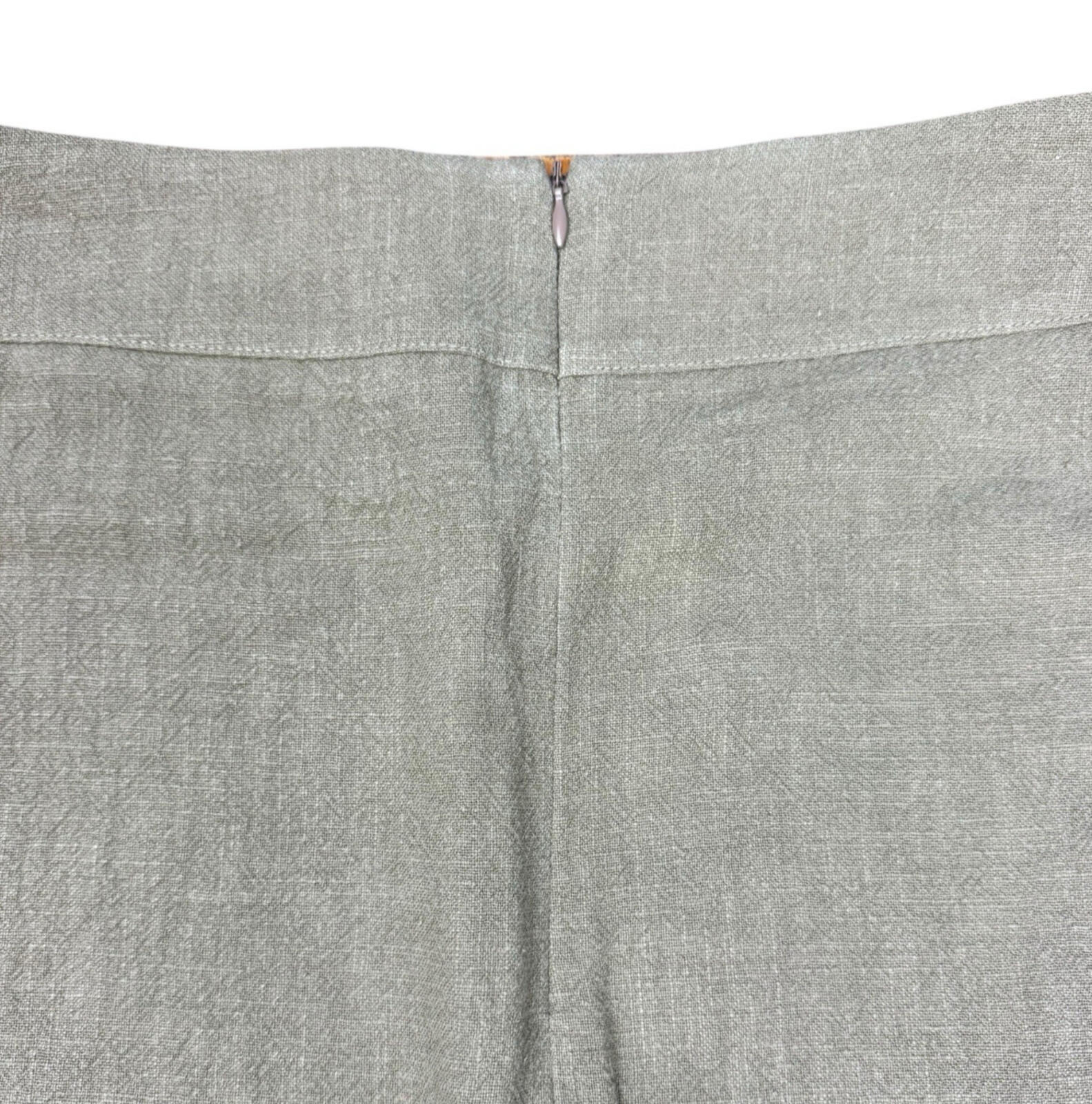 Linein Maxi Skirt Women’s UK Size S Kahki Green High Waist Zip Fastening