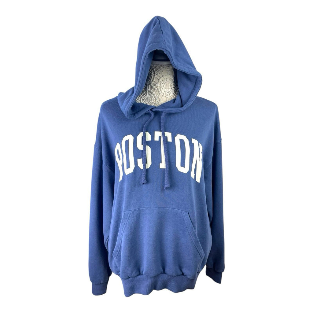 Pull&Bear Pacific Republic Navy Blue Boston Hoodie Oversized Women’s UK Size XS