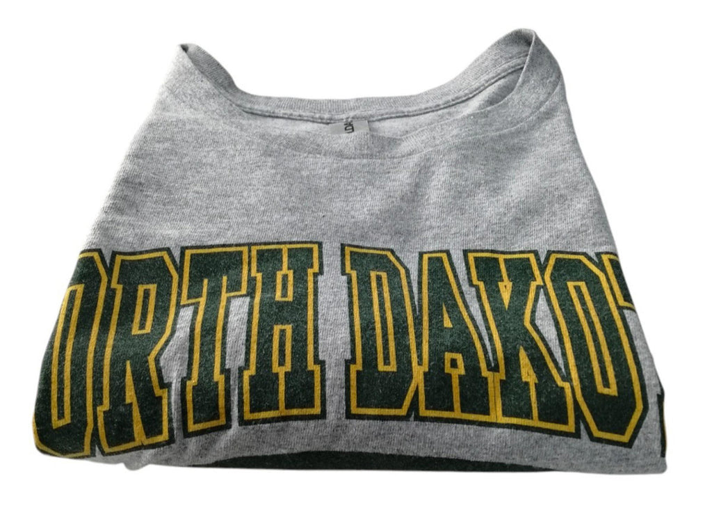 North Dakota Baseball USA Graphic Print T-Shirt Men's Size XXL Grey Crew Neck