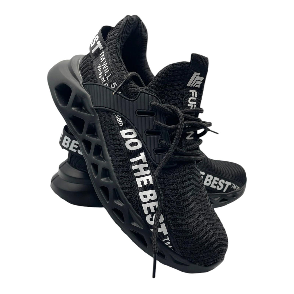 Furuian Black Safety Trainers Steel Toe Cap Logo Band Men’s UK Size 8 EU 42