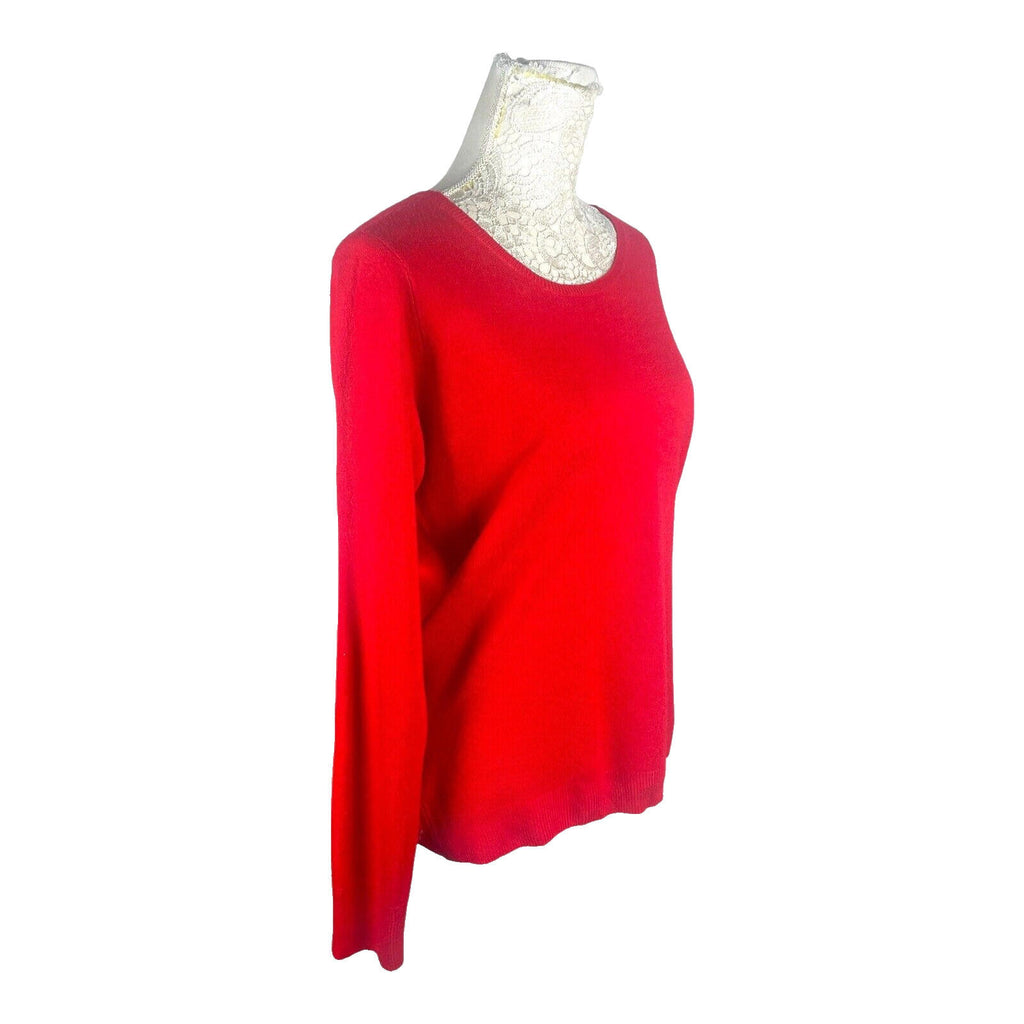 Galeries Lafayette Paris Knit Jumper Red Women's UK Size Small Crew Neck