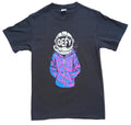 Graphic Print T-Shirt Men's UK Size S Black Crew Neck 100% Cotton Easy Care DEFY