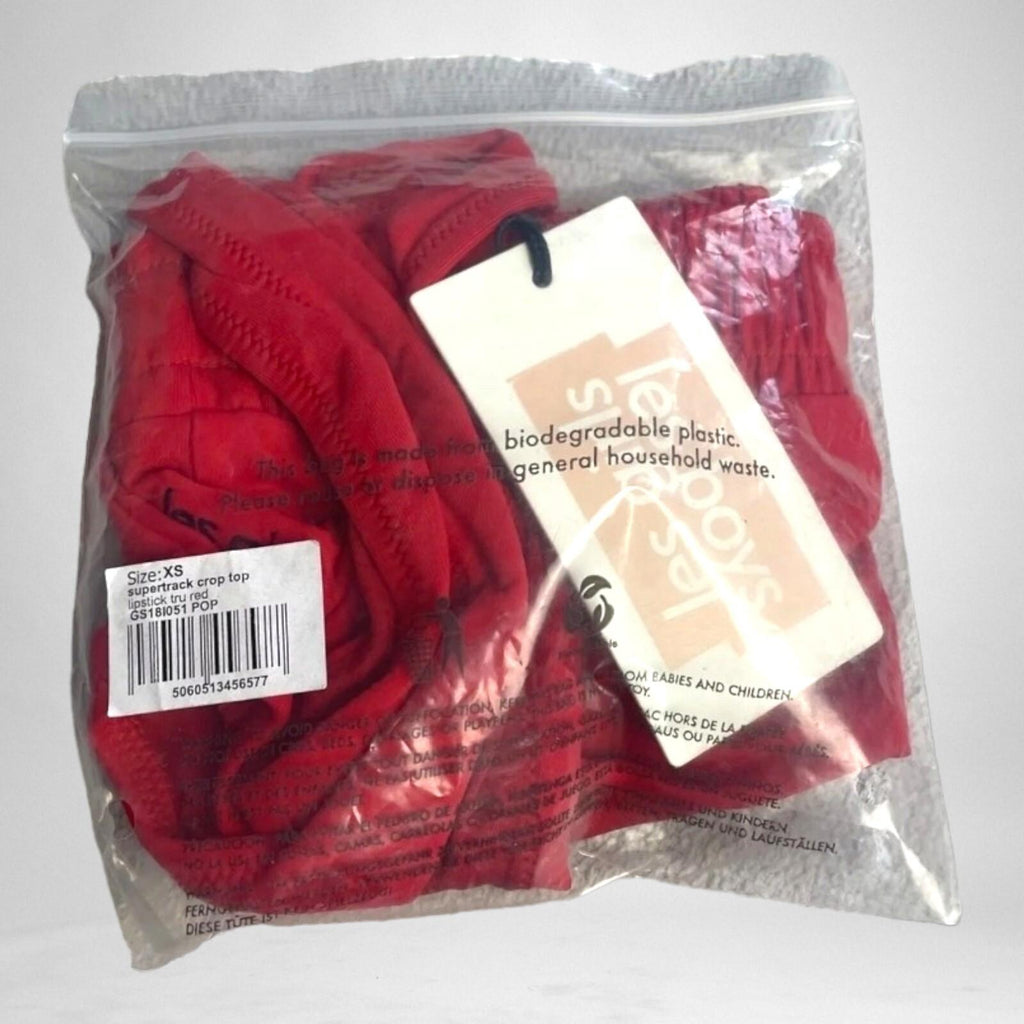 Red Super Track Bikini Crop Top UK Size XS  - Les Girls Les Boys