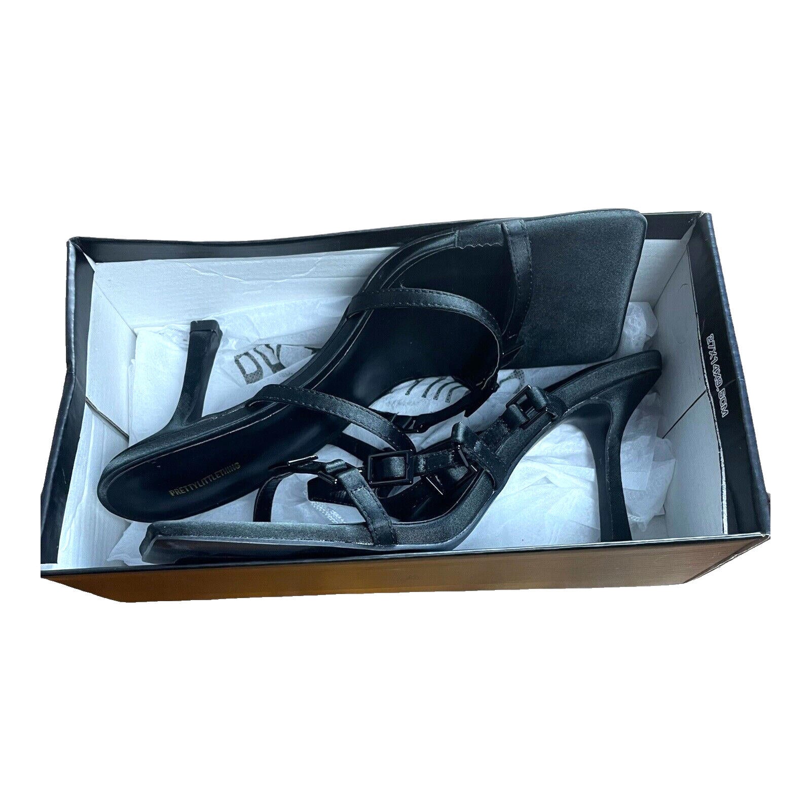 Pretty Little Thing Shoes Black Open Toe Women’s UK Size 6