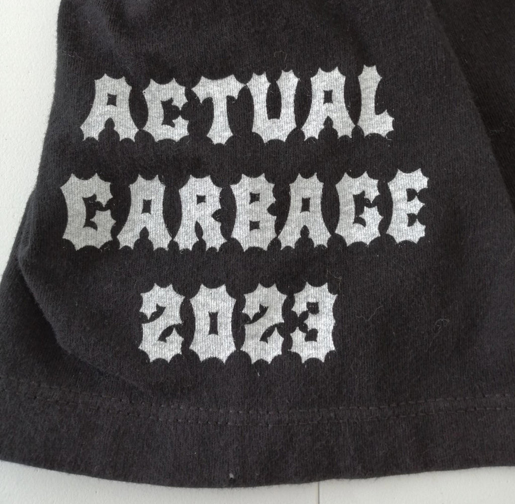 Actual Garbage T-Shirt Men's Size L Black Crew Neck Graphic Print 2023