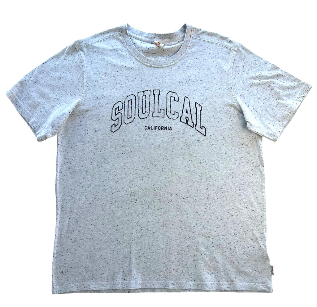 Soulcal T-Shirt Men's UK Size XL Grey Short Sleeve Graphic Print Crew Neck