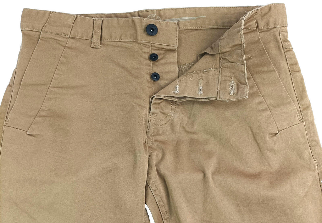 EJ Denim Chino Shorts Men's UK Size W34 Brown Tan Cotton Denim Button Front