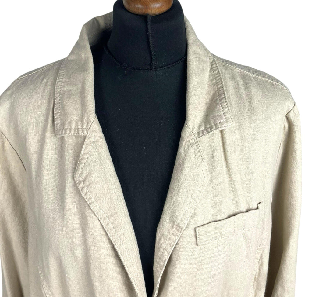 Debenhams Linen Jacket Women’s UK Size 18 Collared Pockets Beige Lightweight
