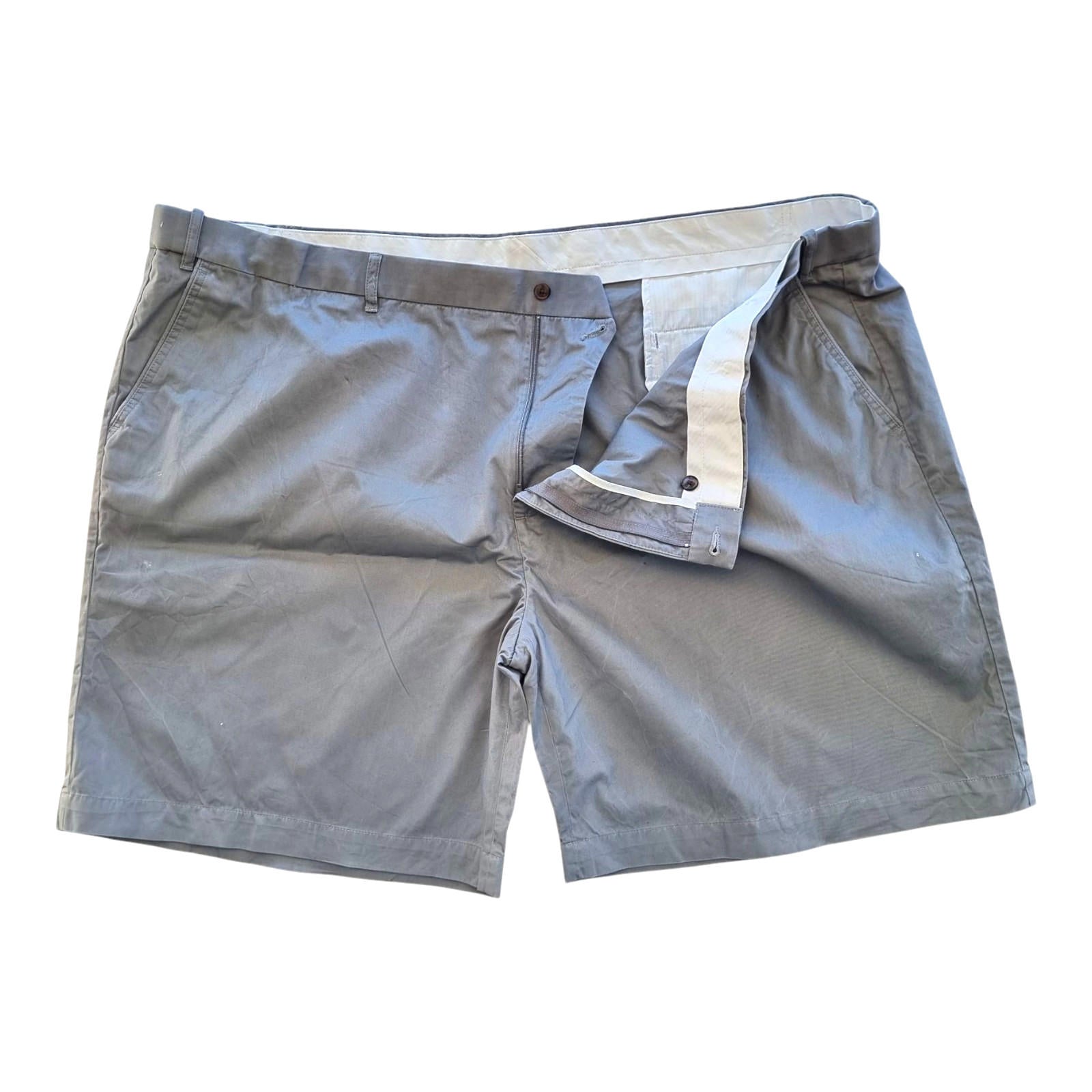 Skopes Chino Shorts Grey Pockets 100% Cotton Men's UK Size 6XL 54" Waist