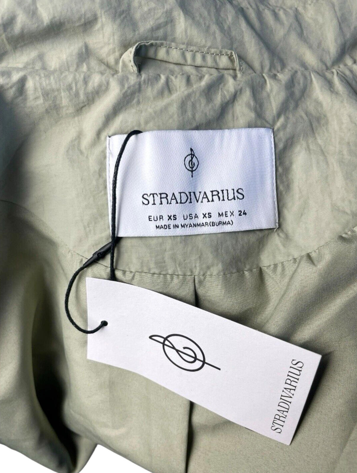 Stradivarius Light Kahki Trench Coat Cropped Relaxed Fit Women’s UK Size XS