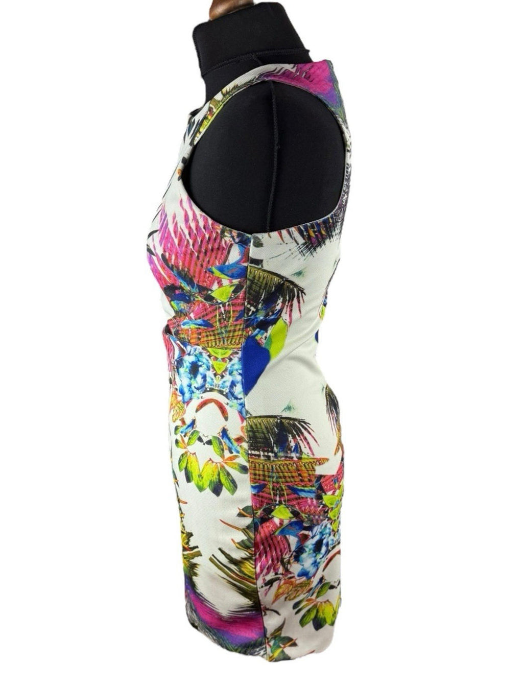 AX Paris Cut Out Mini Dress Tropical Print Multicolour Women’s UK Size 12