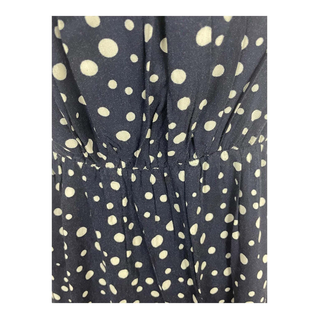 AX Paris Maxi Dress Polka Dot Navy & Cream Women's UK Size 10