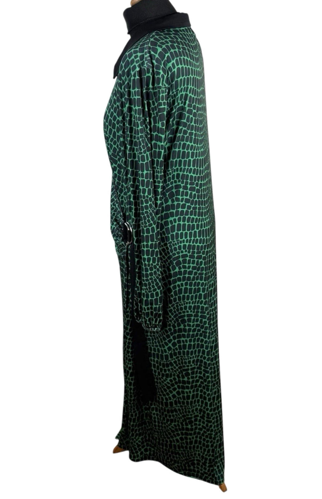 Lipsy London Green Midi Dress Collared Belted Stretch Women’s UK Size 20
