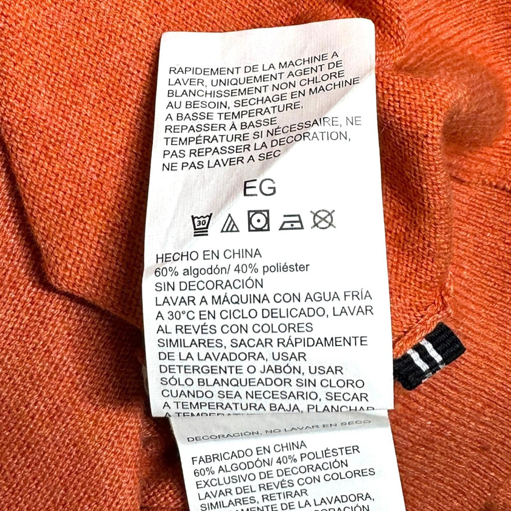 Nautica Knit Jumper Men's UK Size XL Orange Long Sleeve 1/4 Zip Sweater