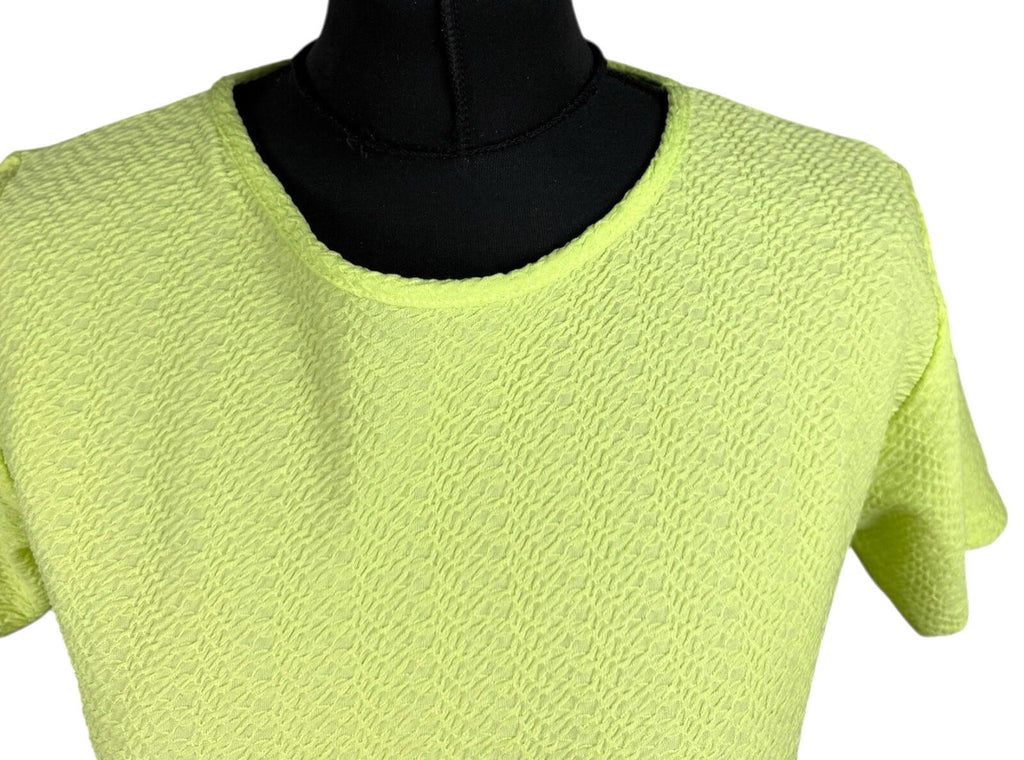 Peacocks T-Shirt Top Women’s UK Size 8 Neon Yellow Textured Lightweight