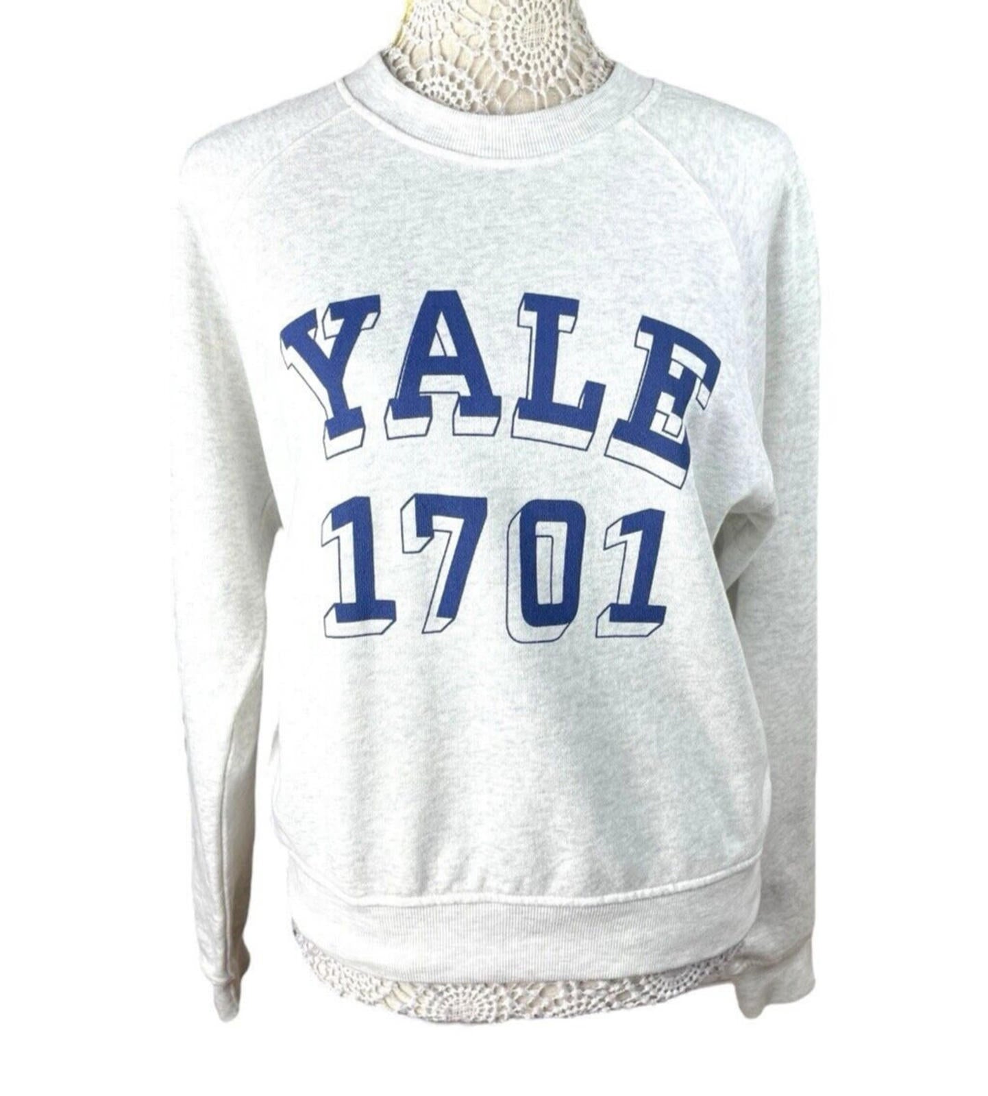 Divided Grey Varsity Cotton Jersey Sweater Yale 1701 Women’s UK Size XS