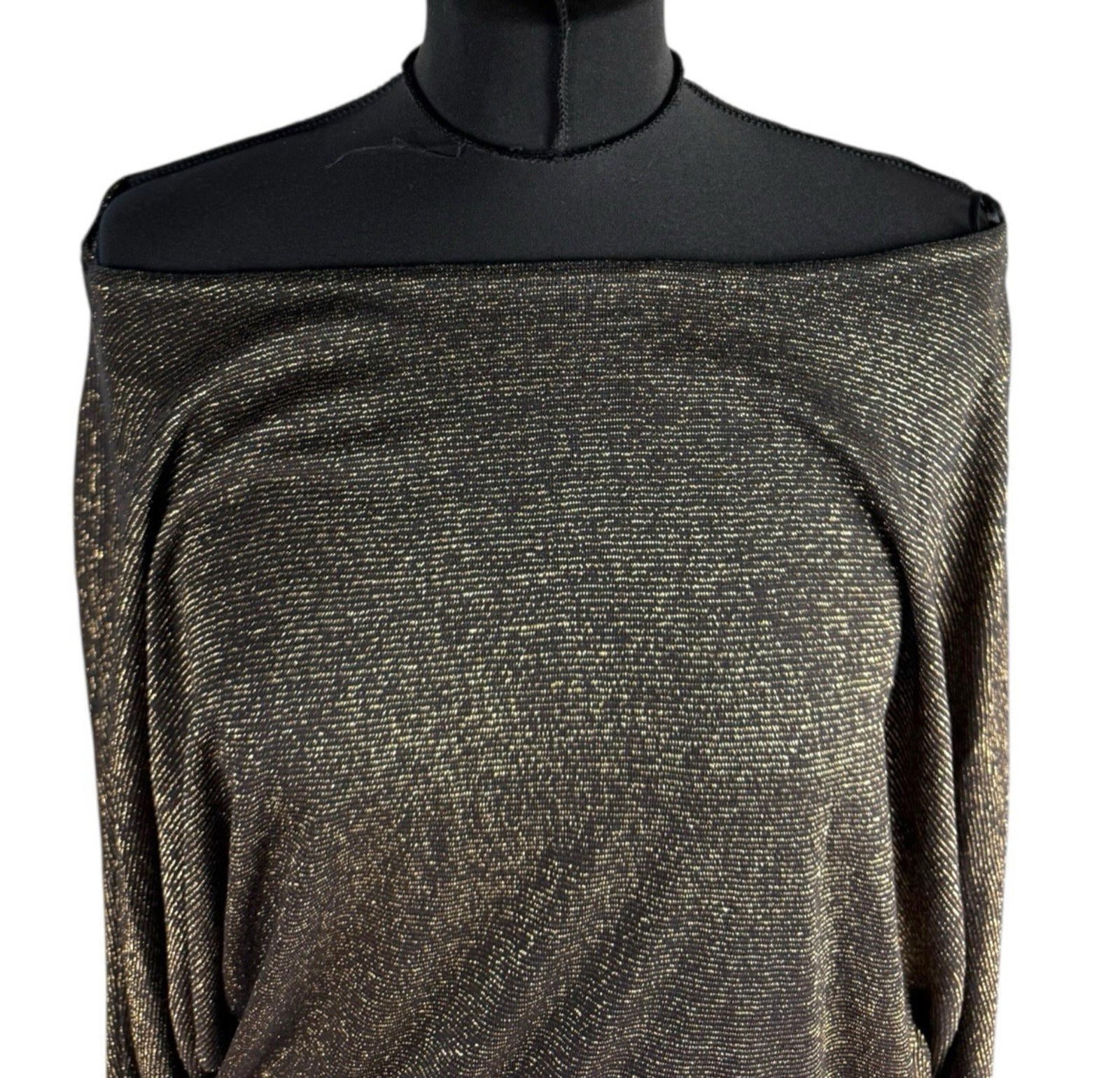 Nouvelle Collection Gold Sparkle Top Long Sleeve Relaxed Fit Women’s UK Size M