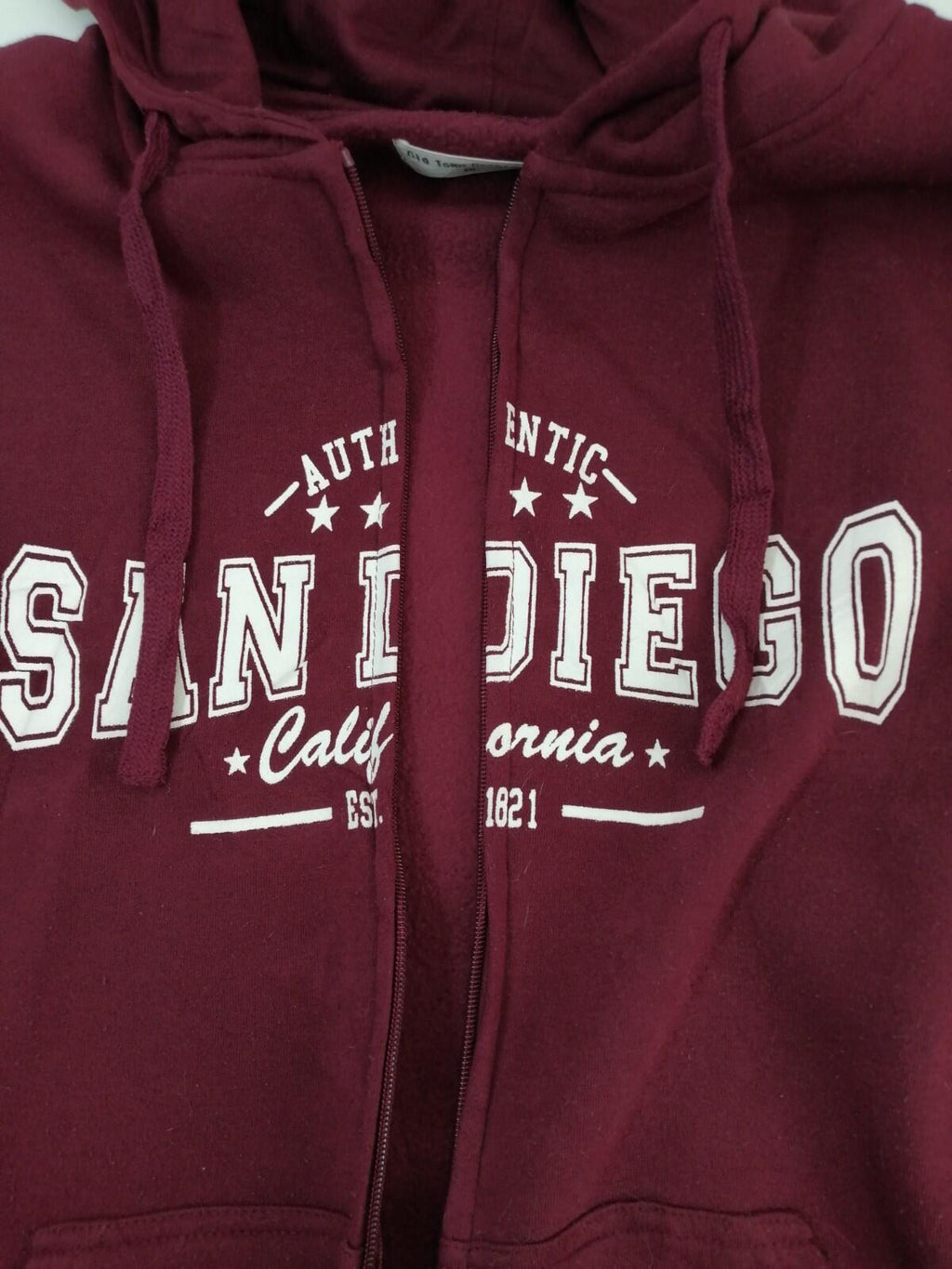 San Diego Zip Hoodie Men's UK Size XXL Red Jersey Hooded Jacket Pockets Sports