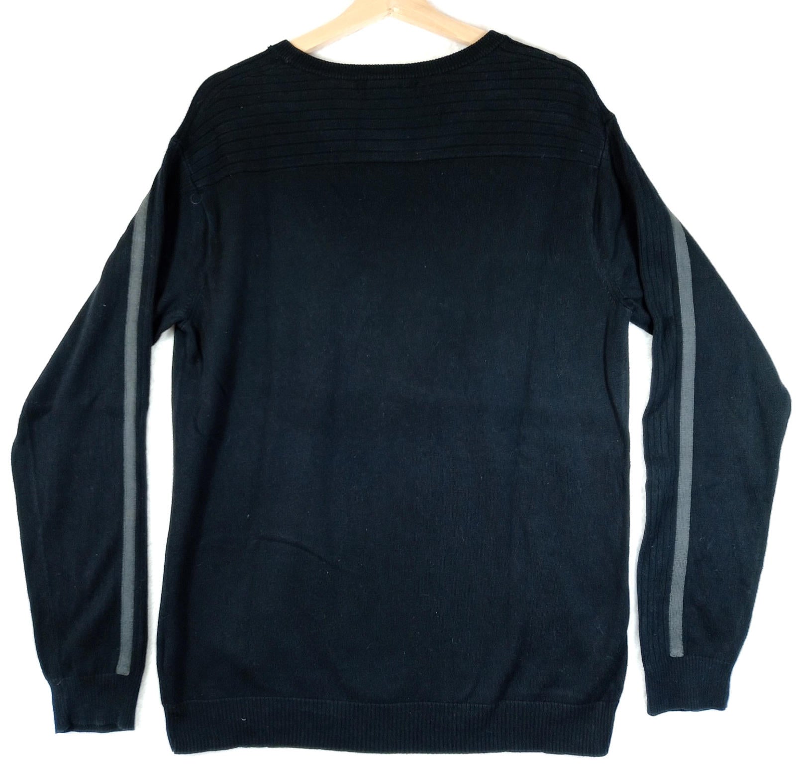 Calvin Klein Knit Jumper Men's UK Size L Black Long Sleeve 100% Cotton Crew Neck