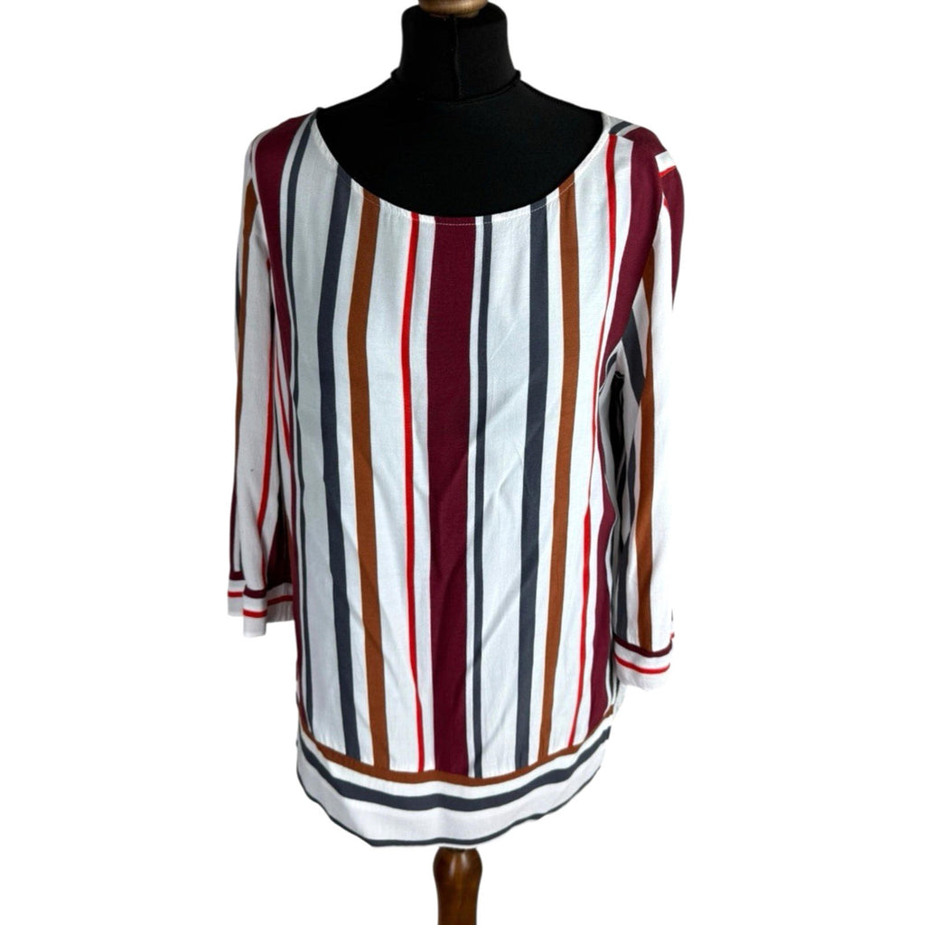 Next Stripe Blouse 3/4 Sleeve Round Neck Women’s UK Size 12
