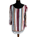 Next Stripe Blouse 3/4 Sleeve Round Neck Women’s UK Size 12