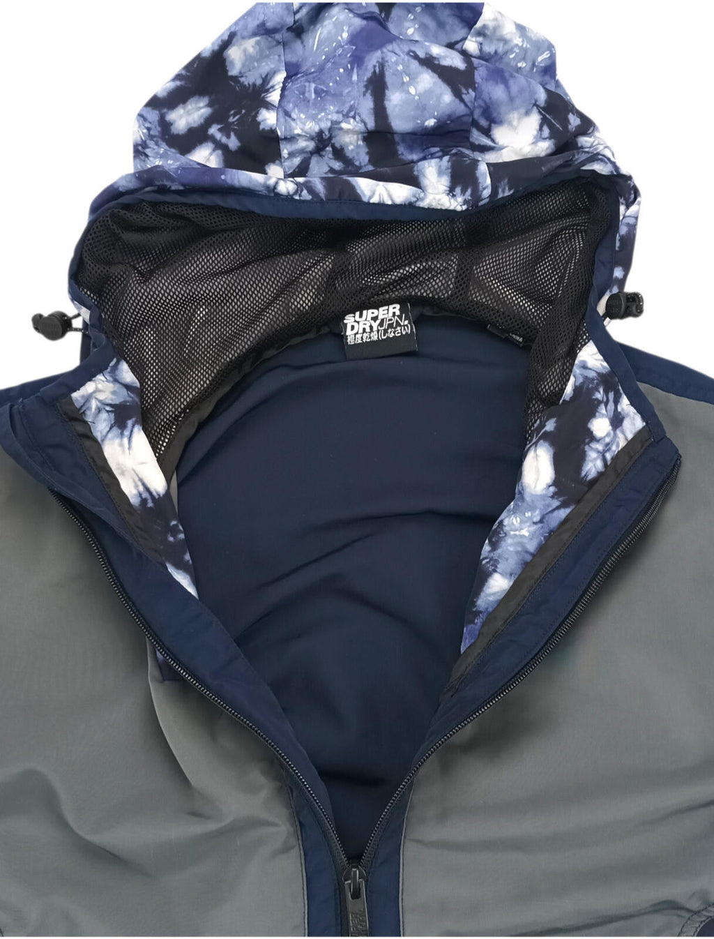 Superdry Cagoule Men's UK Size S Blue Overhead Floral Design 1/4 Zip Pocket
