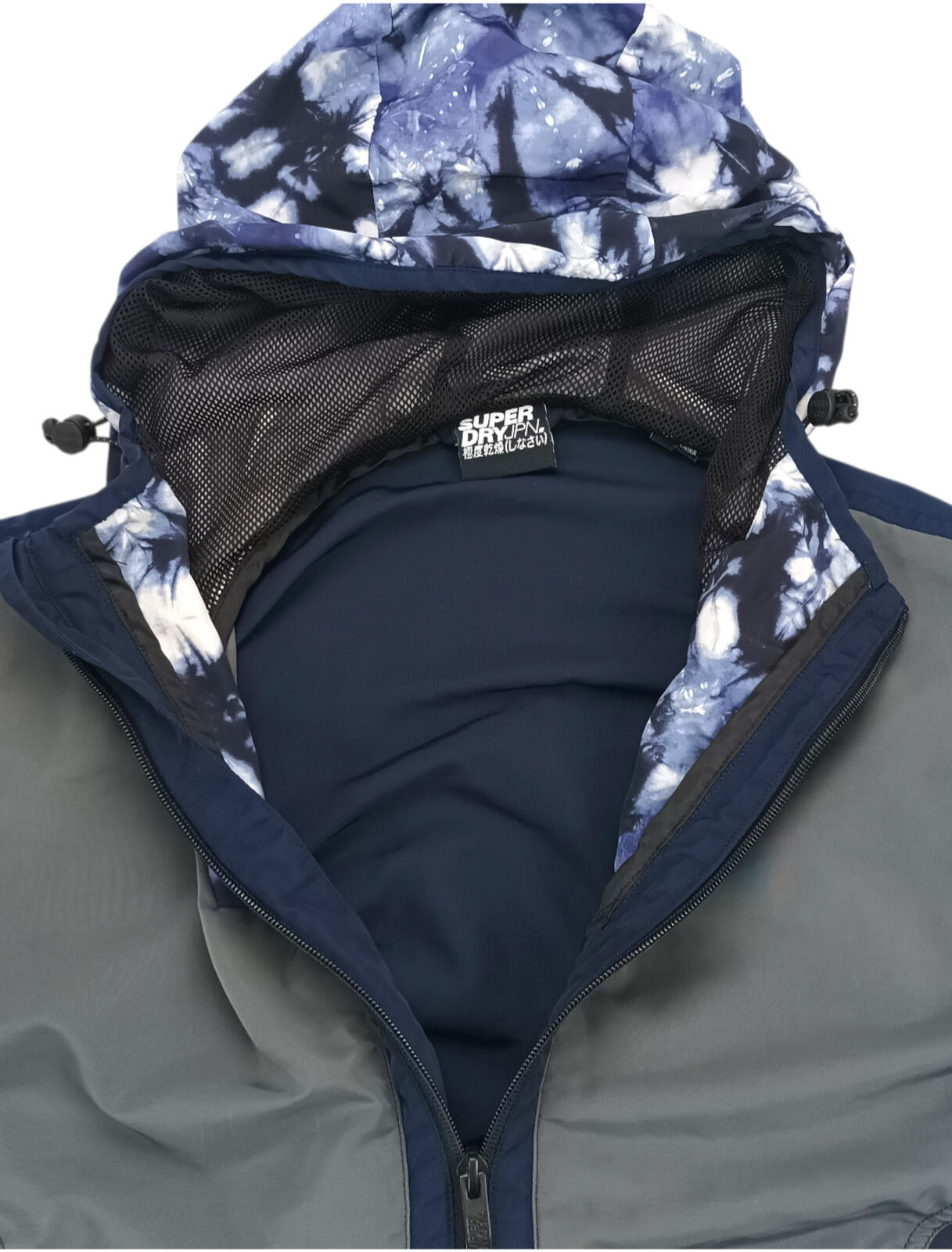 Superdry Cagoule Men's UK Size S Blue Overhead Floral Design 1/4 Zip Pocket