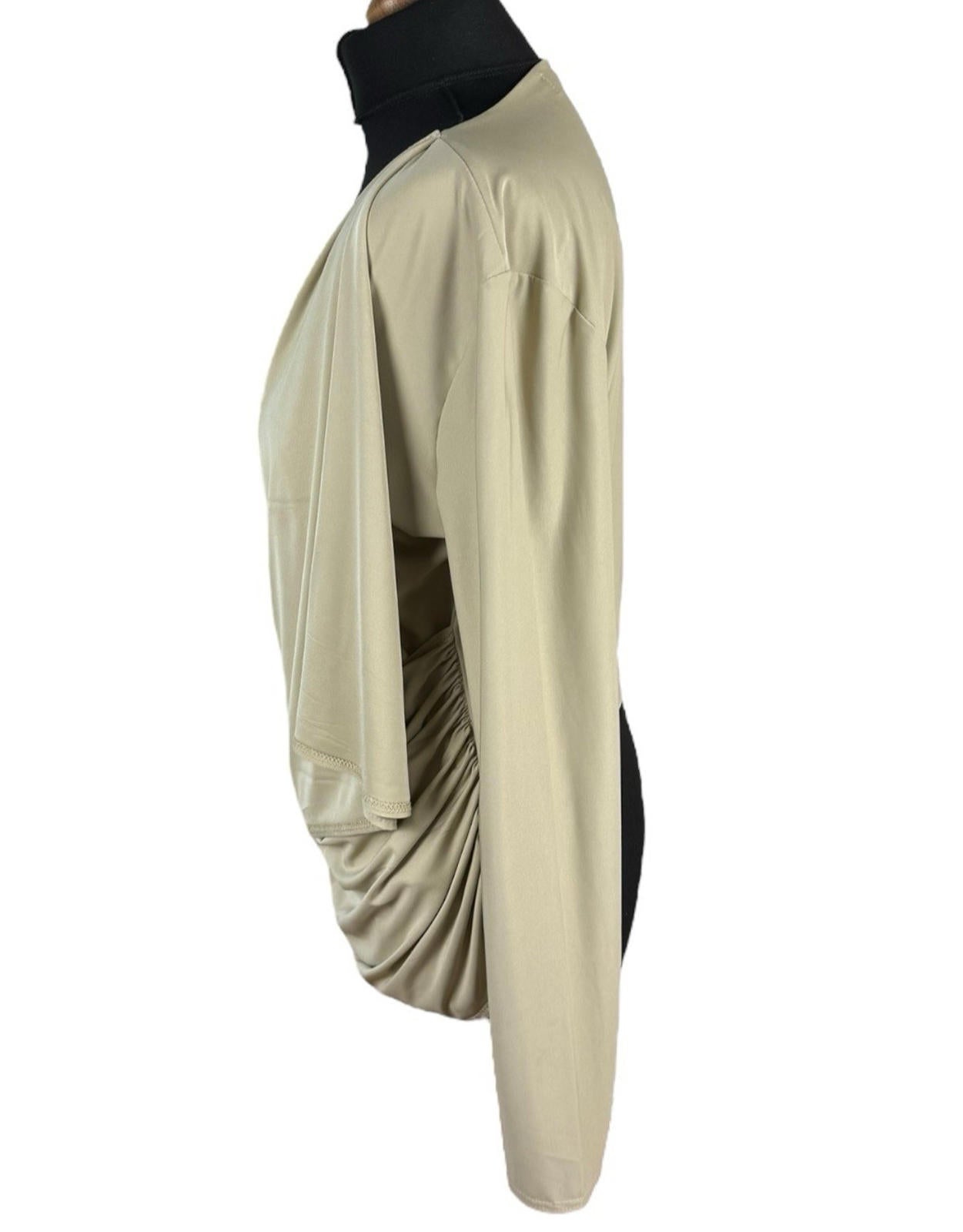 Red Label Beige Layered Top Slimming Long Sleeve Stretch Women’s UK Size S
