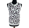 Next Leopard Print Tight Knit Jumper Vest Women’s UK Size 8 Grey Black & Pink