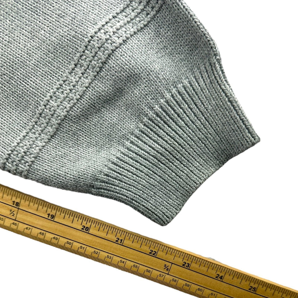 Nautica Knit Jumper Men's UK Size XL Grey Stripe Long Sleeve 100% Cotton Sweater