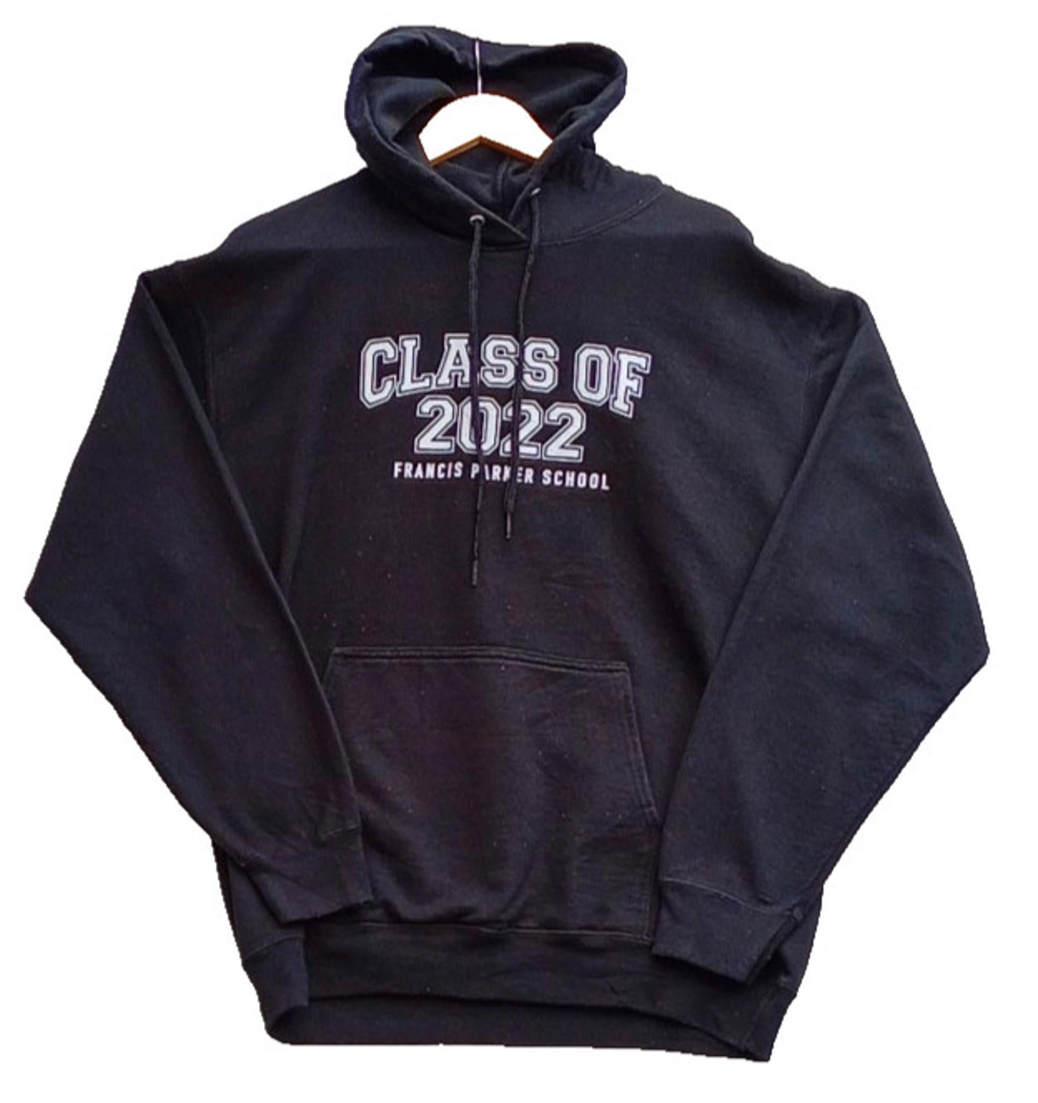 USA Jr School Hoodie Men's UK Size L Black Jersey Hooded Pockets Class Of 2022