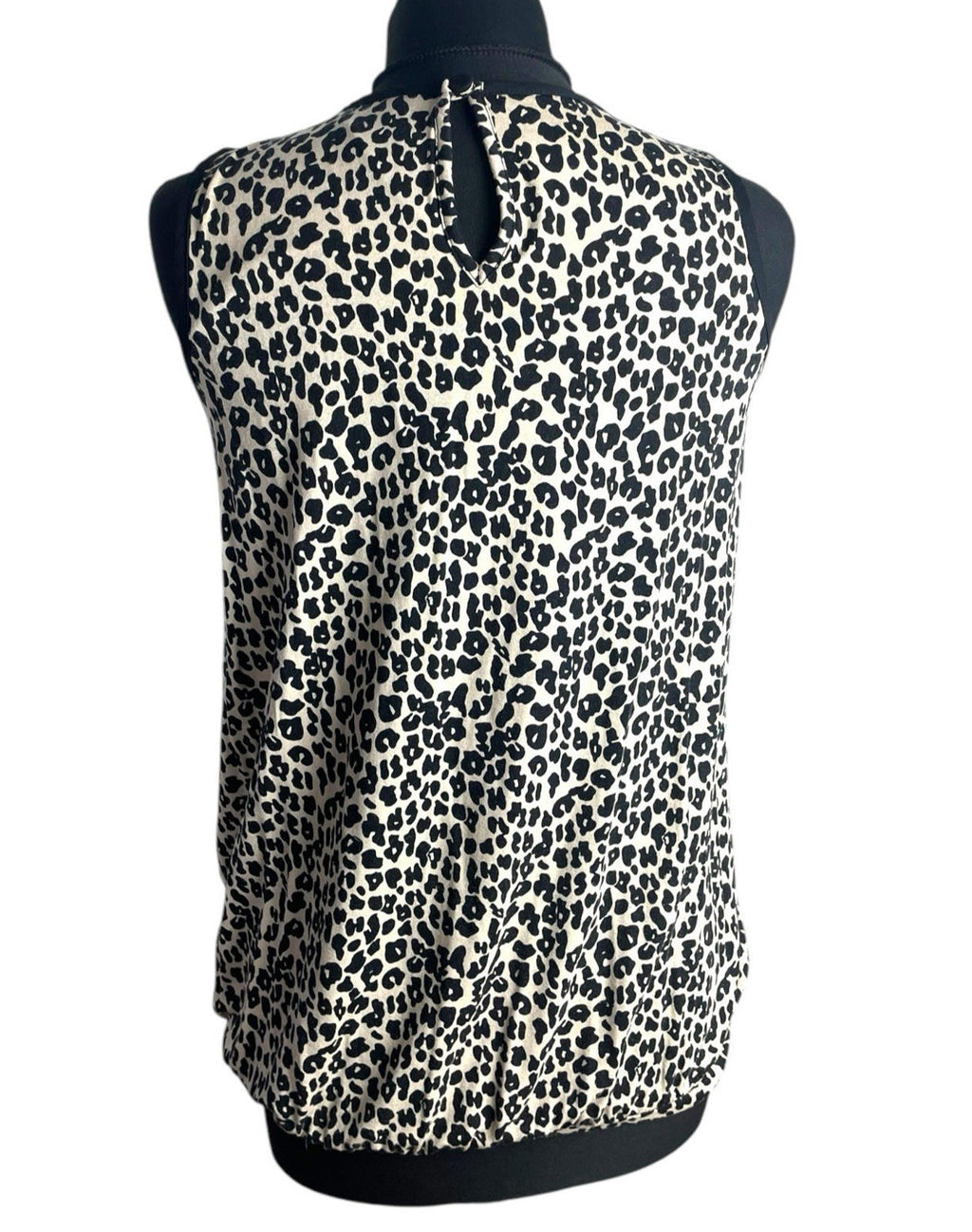 Leopard Print Vest Top Chiffon Panel Neck Women’s UK Size S