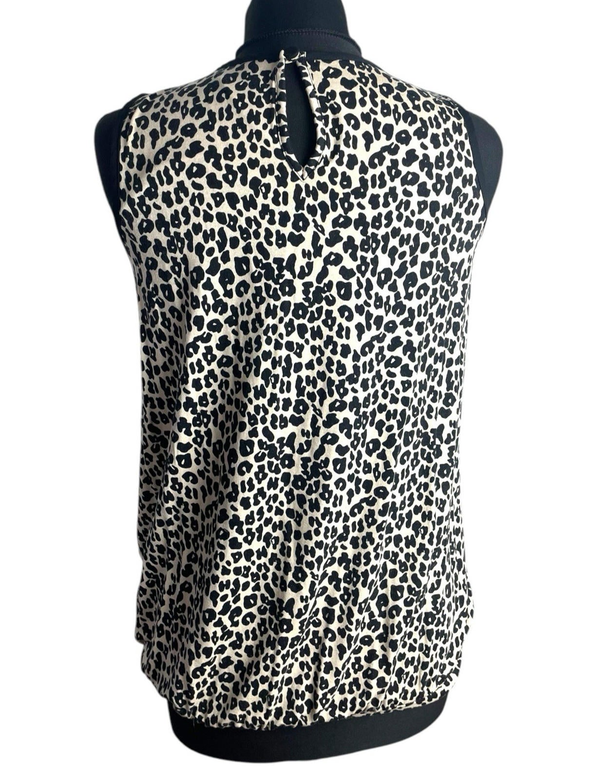 Leopard Print Vest Top Chiffon Panel Neck Women’s UK Size S