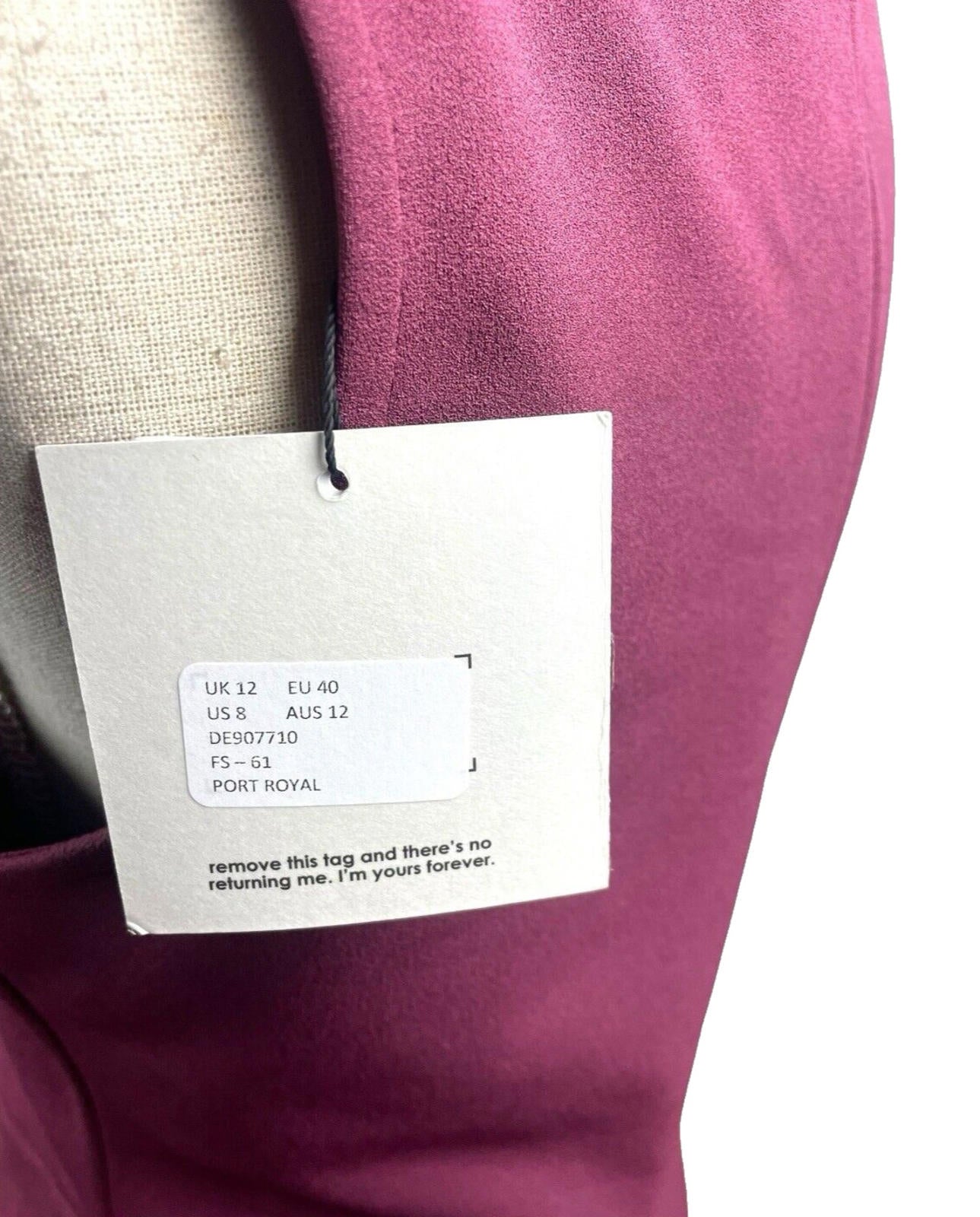 Missguided Burgandy Midi Dress Cross Neck Design Women’s UK Size 12