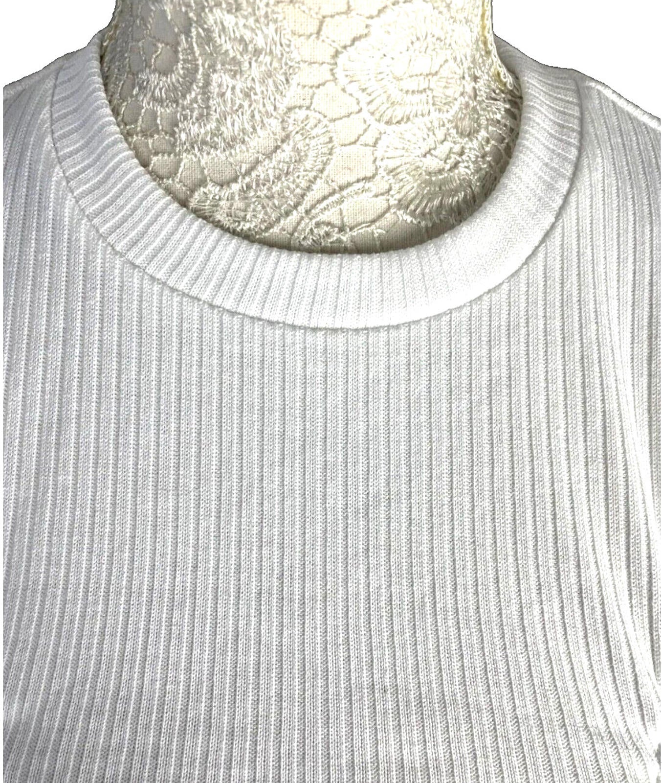 Divided Crop Top Women's UK Size S White Ribbed Ruffle Bow Detail Summer Cropped