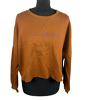 Primark Cropped Sweater Jumper Women's UK Size 14-16 Choose Kindness Logo Brown
