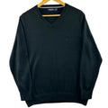 Nautica Knit Jumper Men's UK Size XL Black Long Sleeve 100% Cotton V-Neck