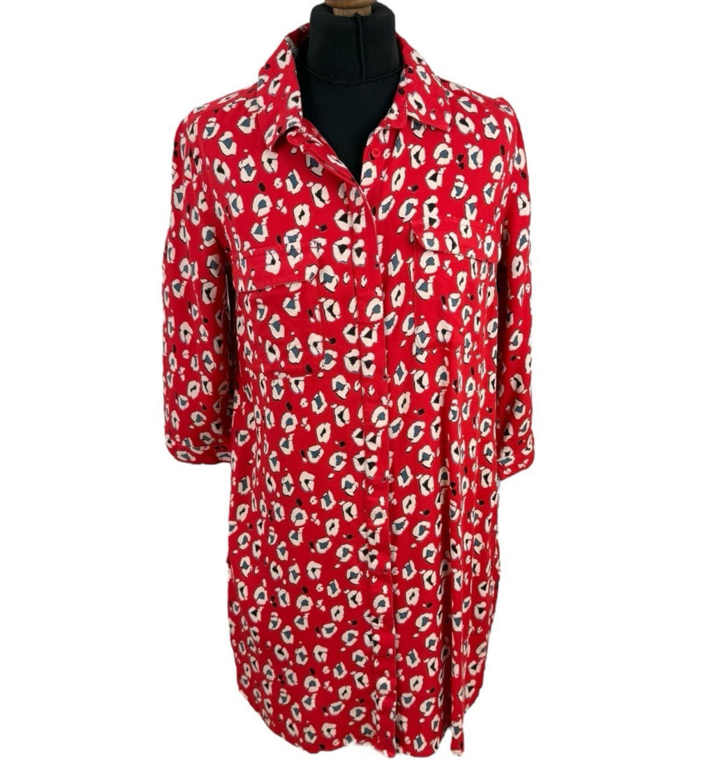 Next Petite Red Shirt Blouse Animal Print Women’s UK Size 12 PETITE