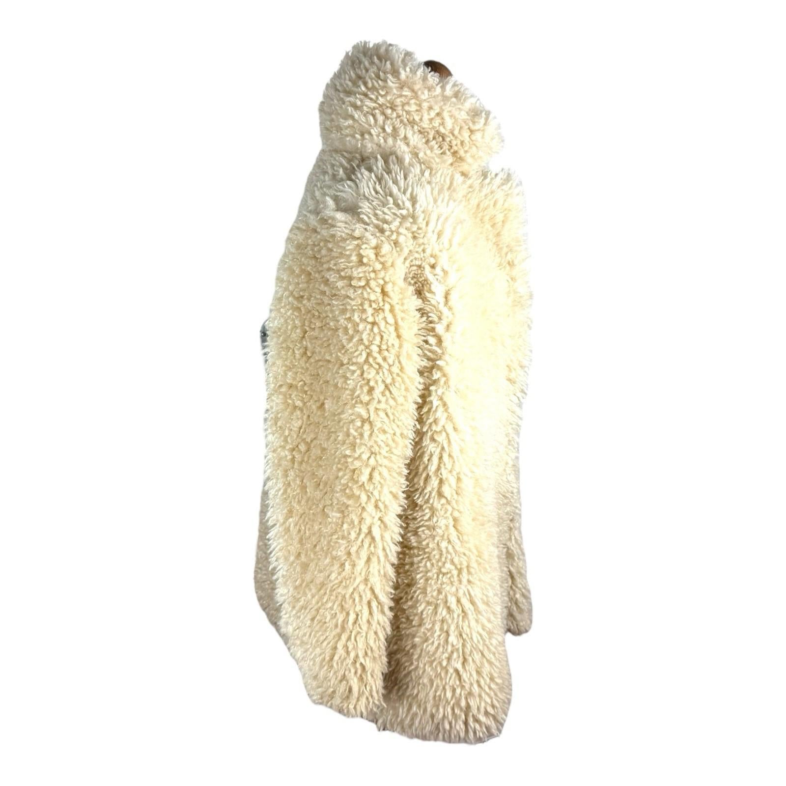 JGL Cream Teddy Fleece Coat Jacket Collared Relaxed Fit Women’s UK Size 8