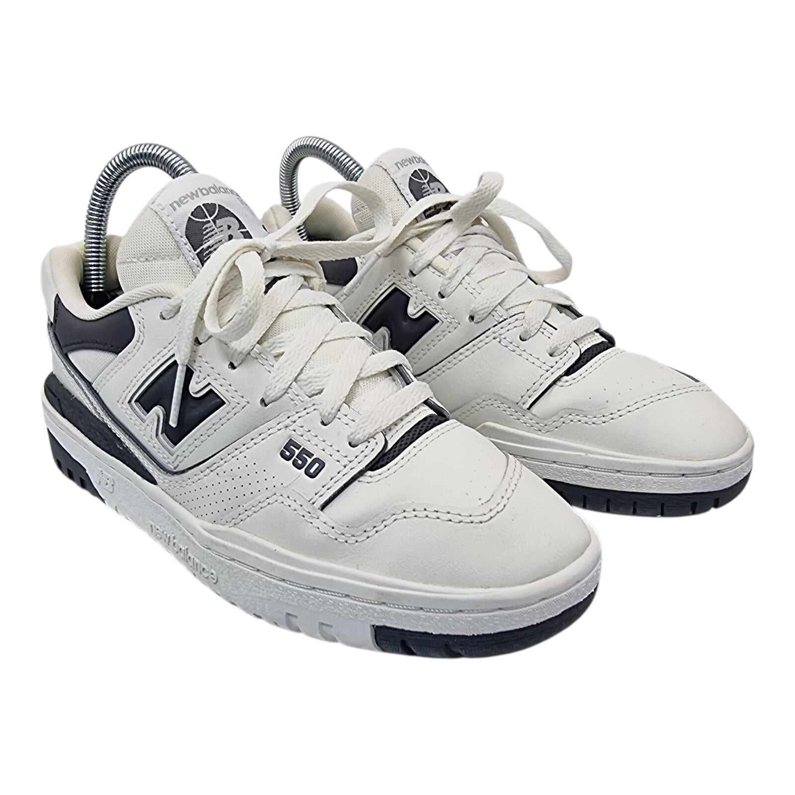 New Balance 550 Trainers Women's UK Size 4 Shoe White Black Synthetic Leather