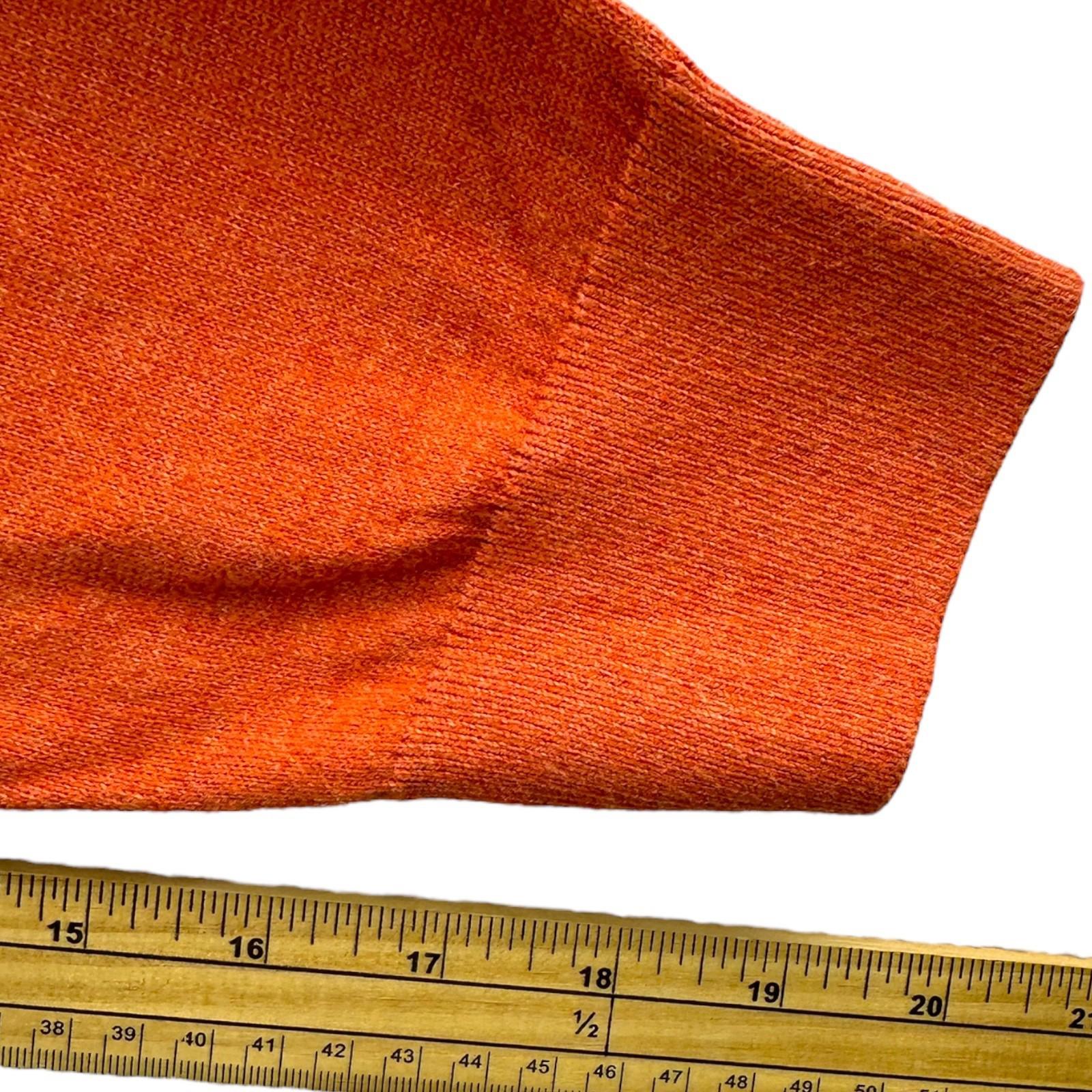 Nautica Knit Jumper Men's UK Size XL Orange Long Sleeve 1/4 Zip Sweater