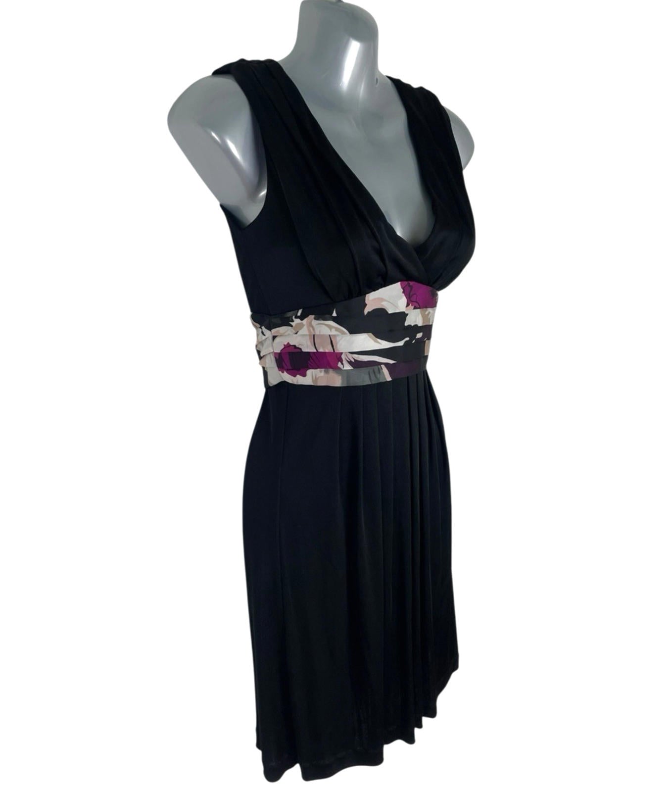 Ted Baker Black Occasion Dress Knee Length Floral Tie Back Women's UK Size 0 2XS