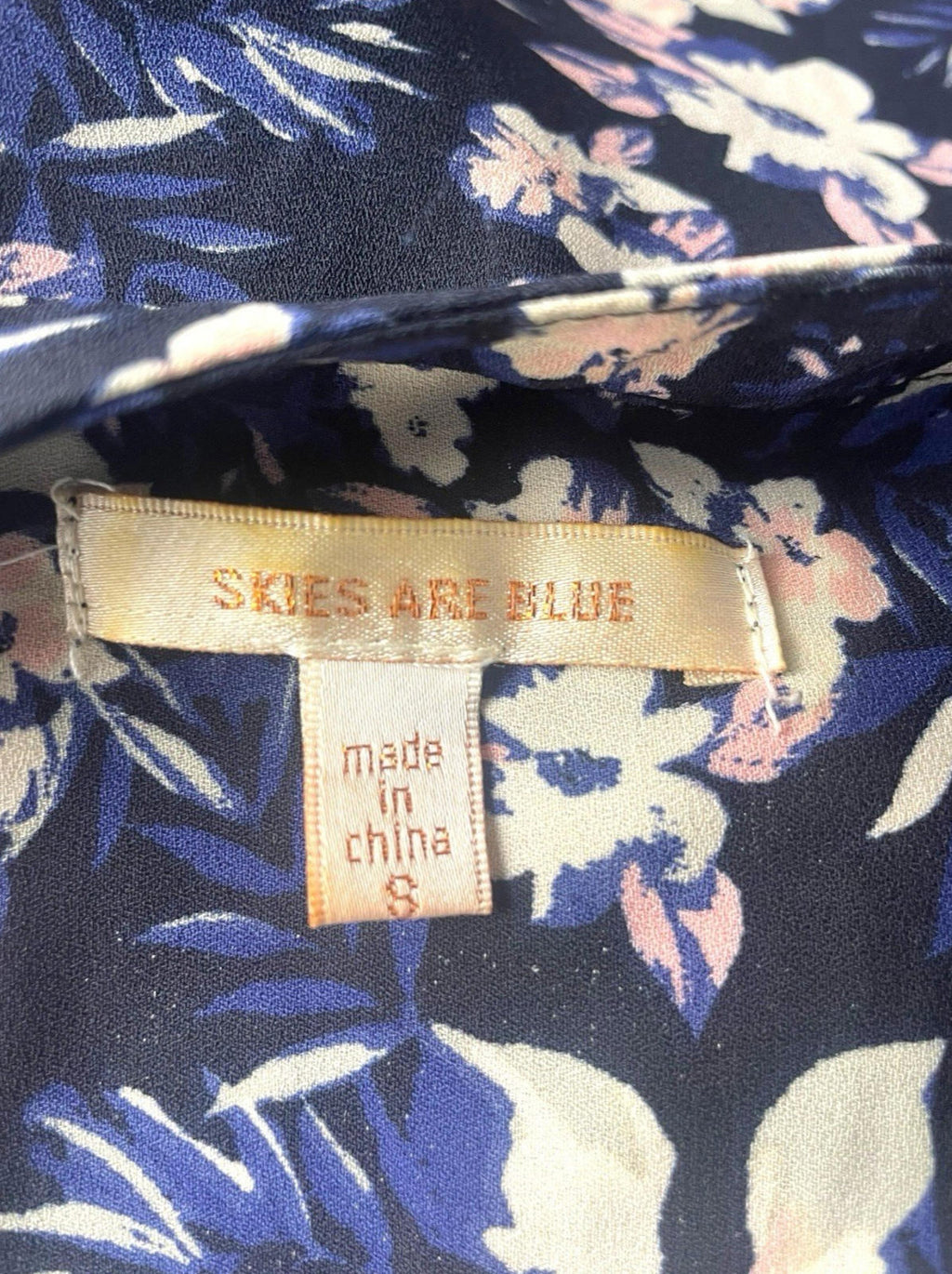 Skies Are Blue Floral Tunic Blouse Long Sleeve Women’s UK Size 8