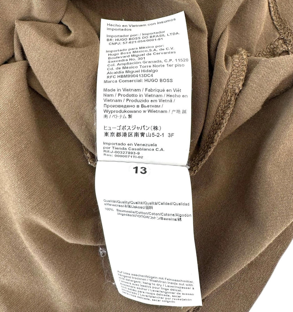 Hugo Boss T-Shirt Men's UK Size L Brown Short Sleeve Summer Fashion Designer
