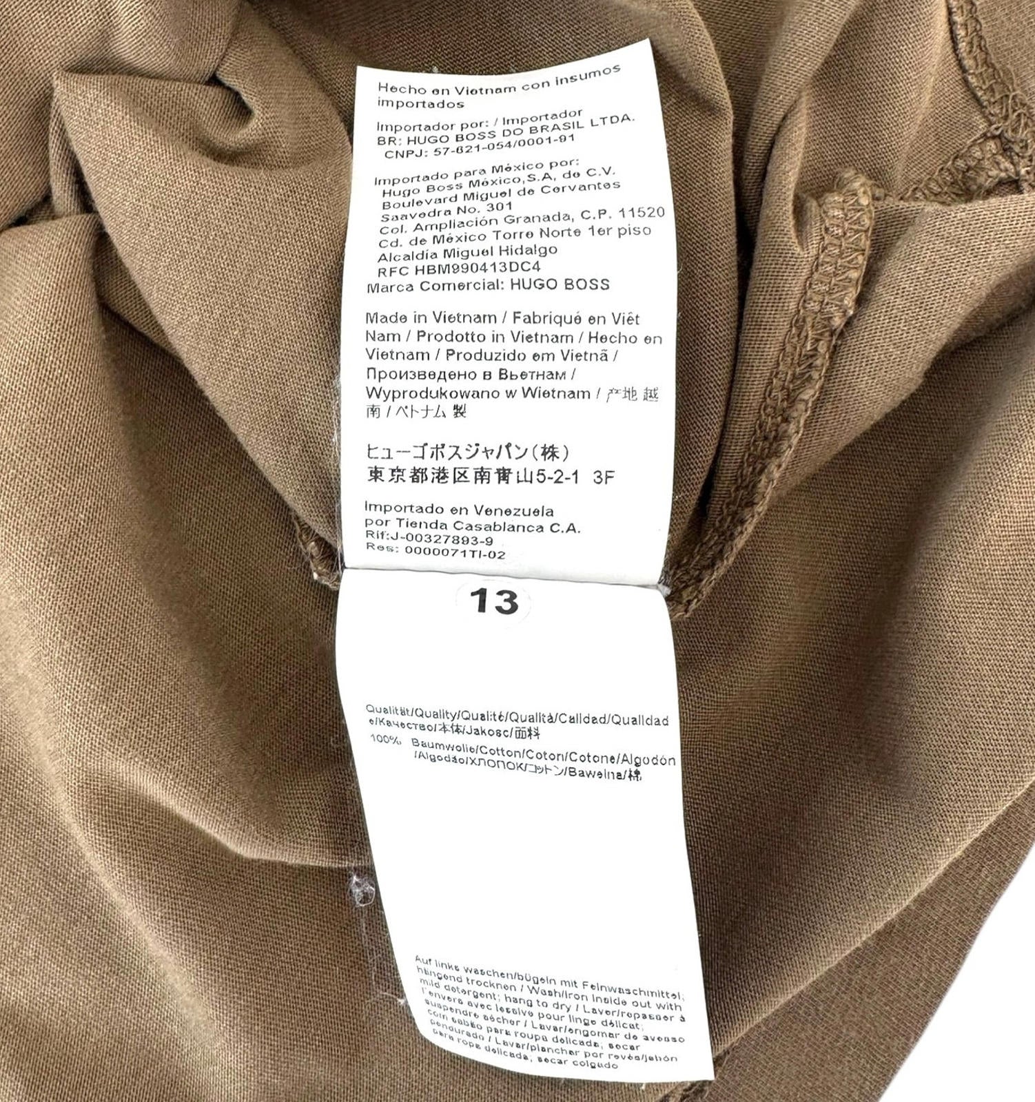 Hugo Boss T-Shirt Men's UK Size L Brown Short Sleeve Summer Fashion Designer