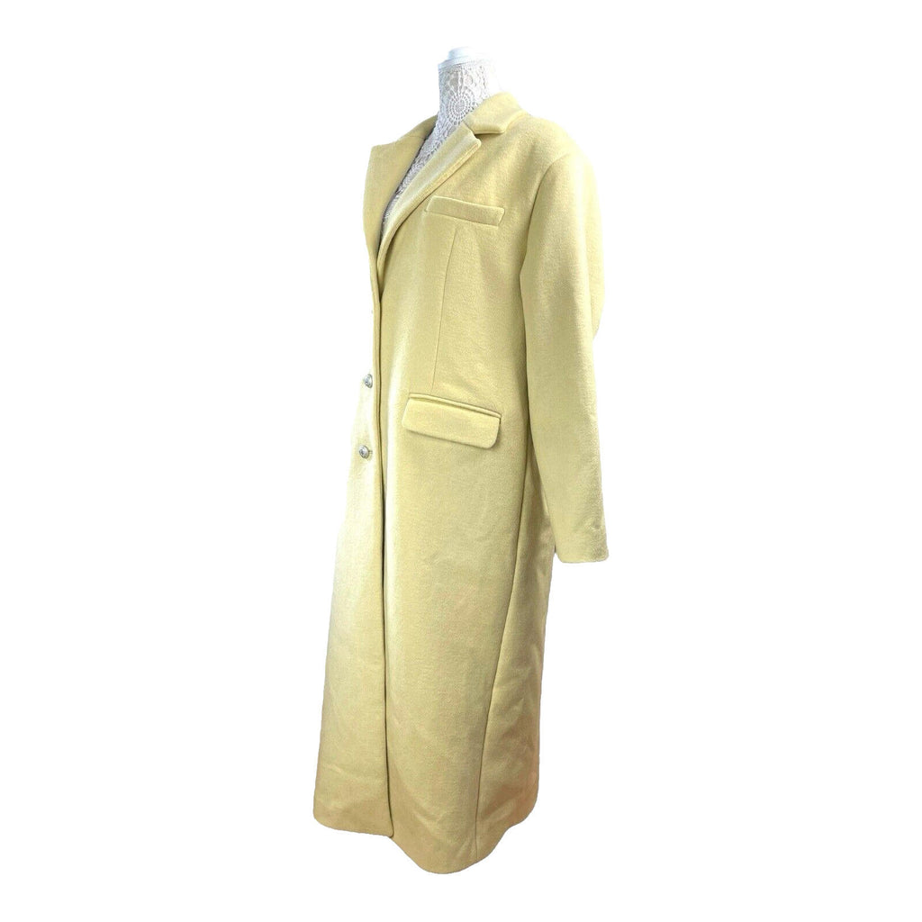 Riverland Overcoat Faux Wool Pale Yellow Oversized Long Women’s UK Size 16